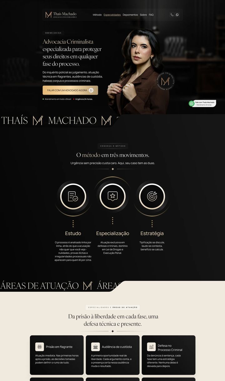 Landing page Advogada Thaís Machado