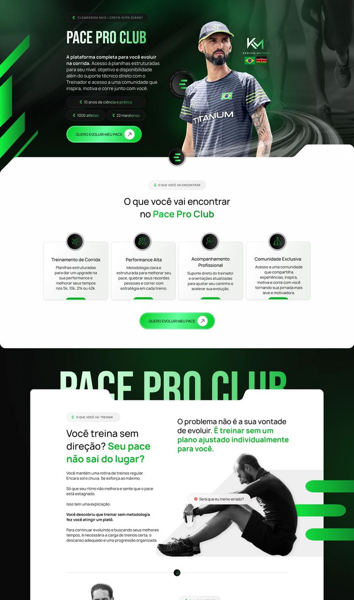 Landing page Pace Pro Club