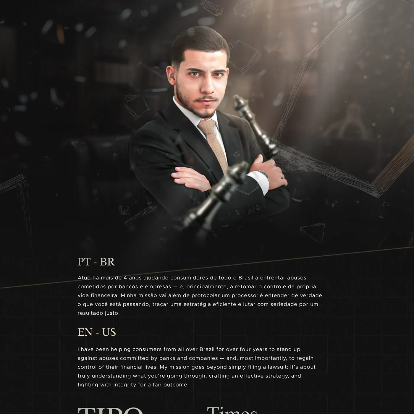 Rafael Sales, Landing page para direito bancário, página completa