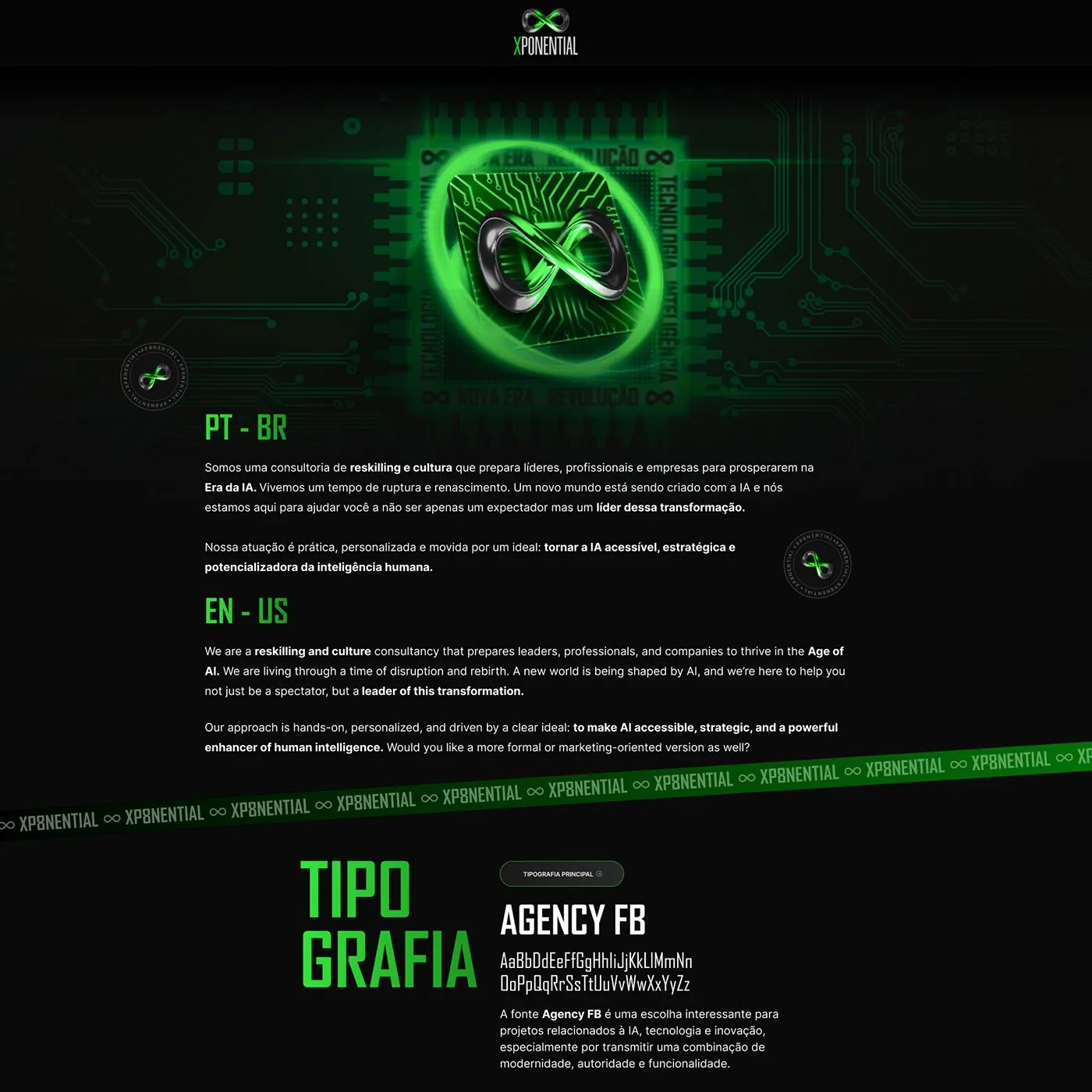 Xponential, Página de vendas para consultoria em ia, página completa