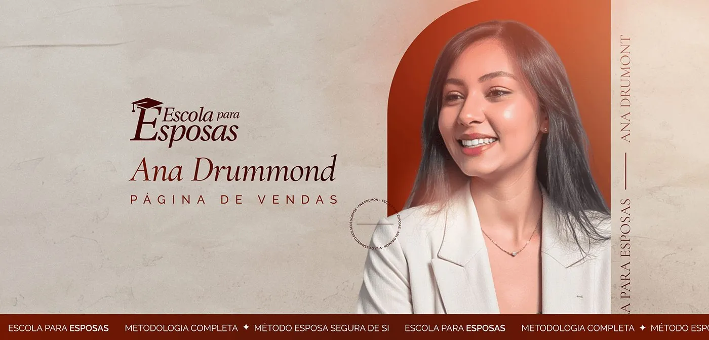 Ana Drummond, Página de vendas para curso de relacionamento, página completa