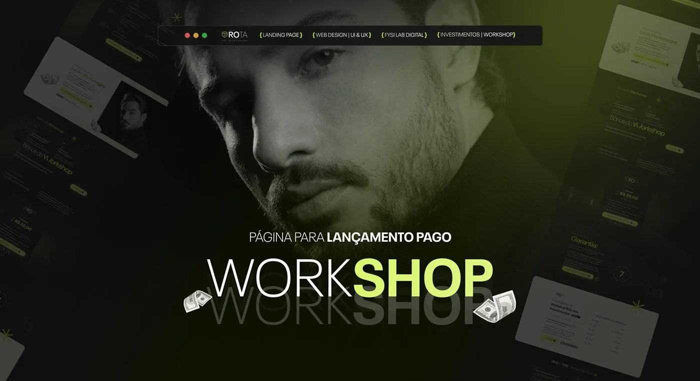 Workshop de investimentos, Página de lançamento para lançamento pago, página completa