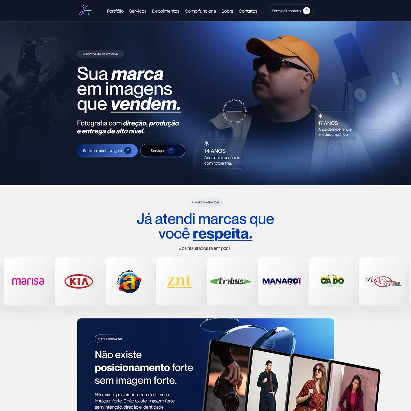 Produtor e fotógrafo, Página de vendas para fotografia e vídeo, página completa