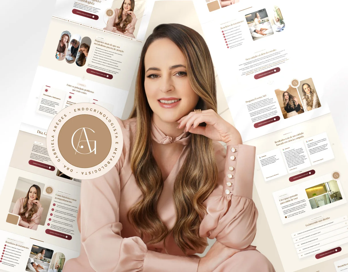 Médica endocrinologista (identidade vinho) · Landing page para endocrinologia