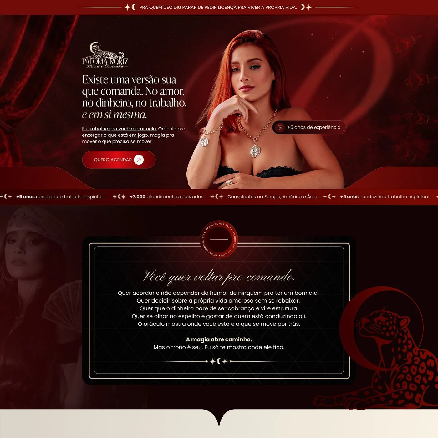 Paloma Roriz, Página de vendas para marca pessoal, página completa